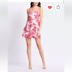 Romantic Floral Pink Mini Dress